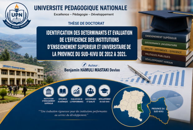 IDENTIFICATION DESDETERMINANTSETEVALUATIONDEL’EFFICIENCE DESINSTITUTIONS D’ENSEIGNEMENTSUPERIEURETUNIVERSITAIREDE LAPROVINCEDUSUD-KIVUDE2012A2021